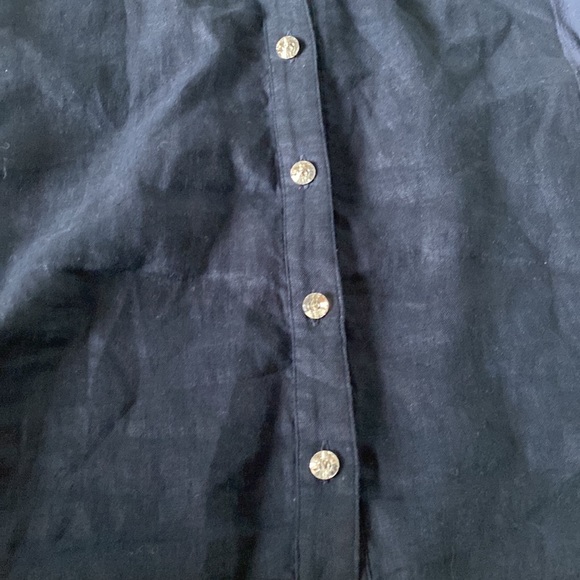 INC Blue Blouse with Crystal Buttons Medium - Picture 2 of 11